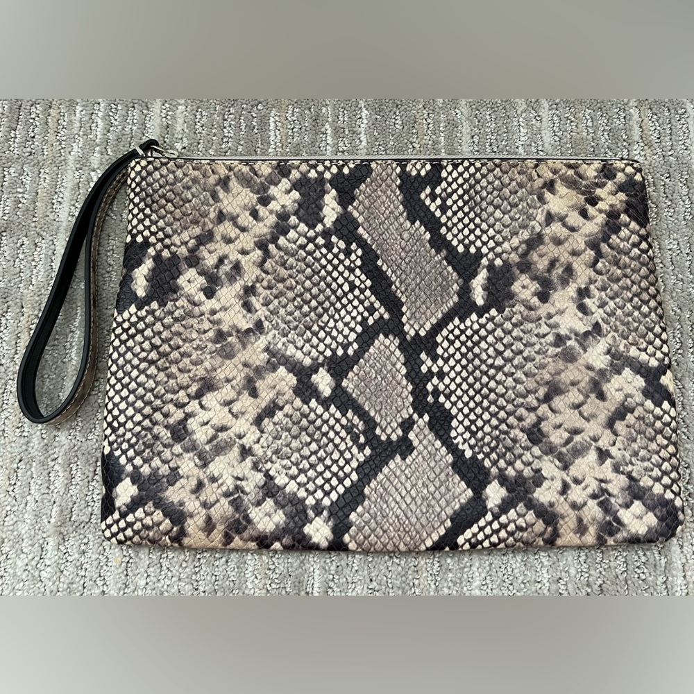 Banana Republic snakeskin oversized wristlet
